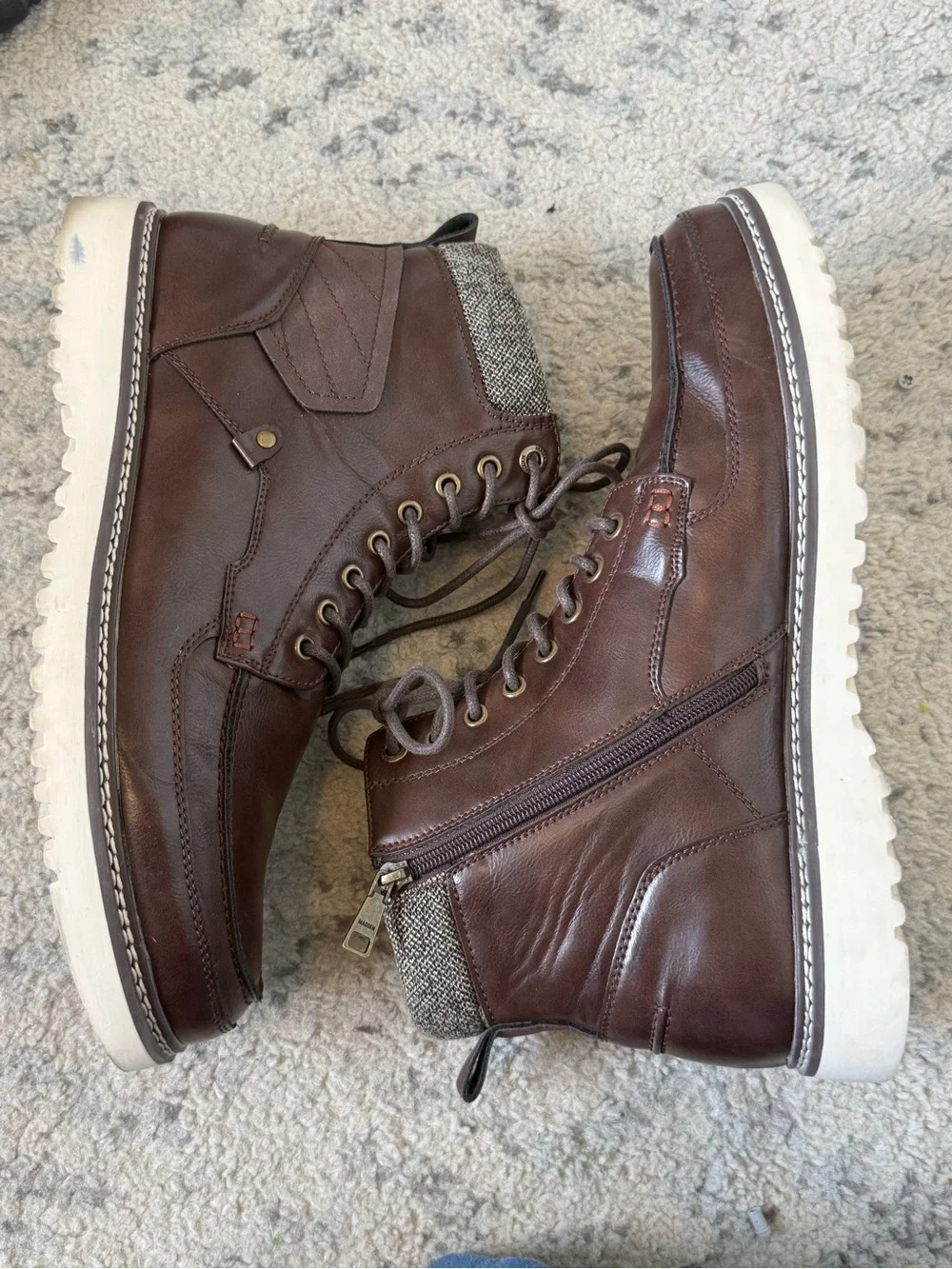 Men’s brown vegan leather boots size 13